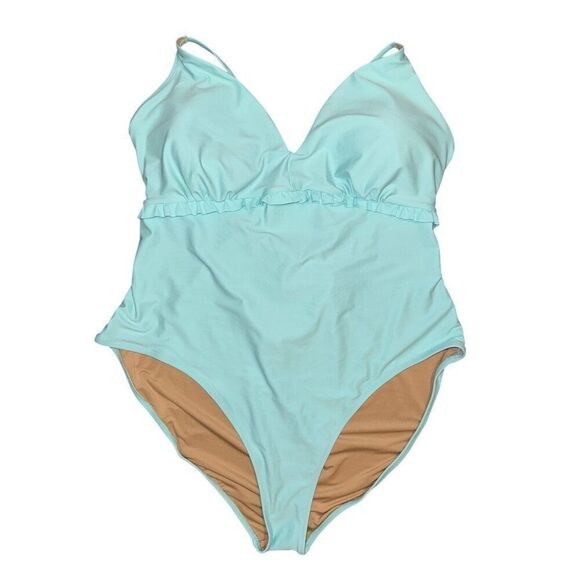 NWOT Old Navy V-Neck Ruffle-Trim Cutout One-Piece Swimsuit Size 3X - Picture 3 of 14